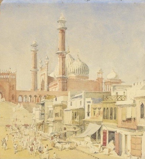jama_masjid_delhi_watercolour_1852